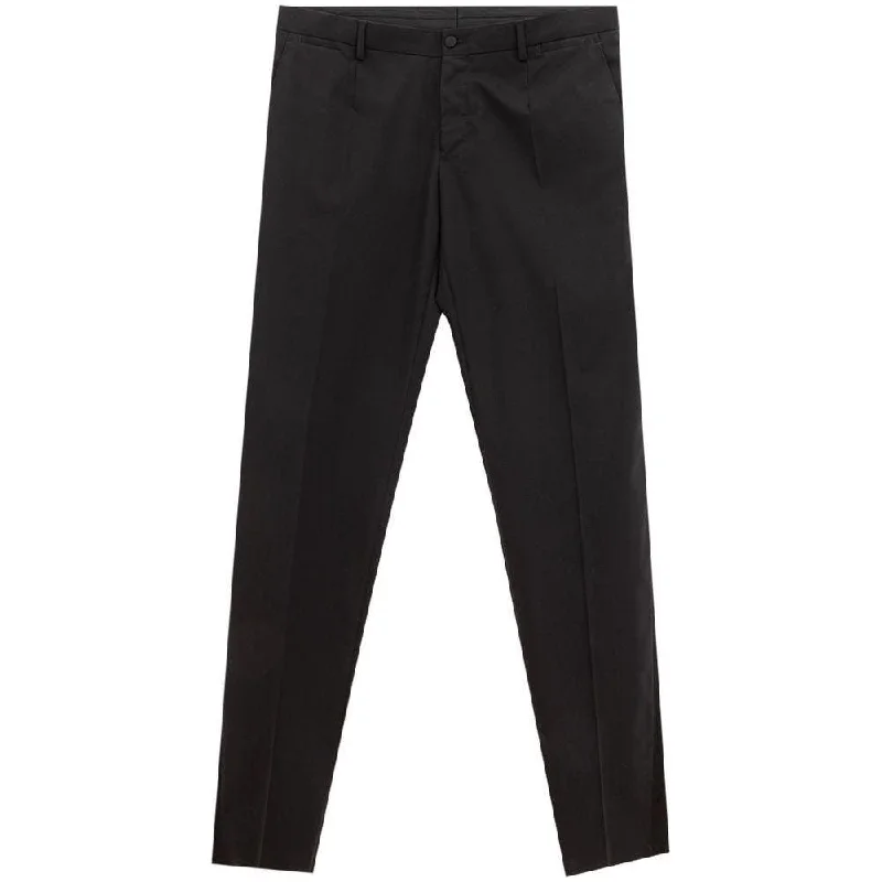 Dolce & Gabbana Sleek Black Wool Trousers for Men Trousers cozy soft