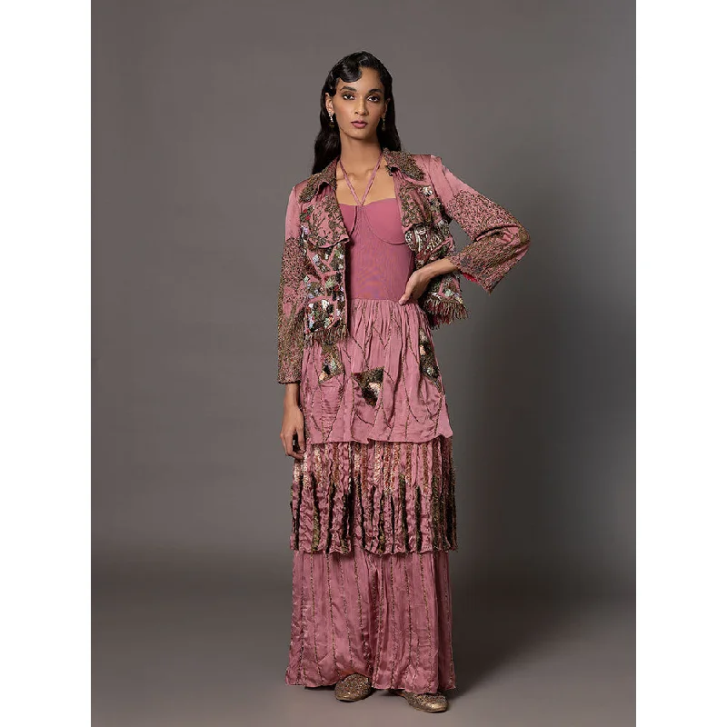 A Humming Way Dusty Pink Earth Jacket with Earth Gown (Set of 2) Striped Jacket Polka Dot Jacket Floral Jacket A Humming Way Dusty Pink Earth Jacket with Earth Gown (Set of 2) Striped Jacket Polka Dot Jacket Floral Jacket