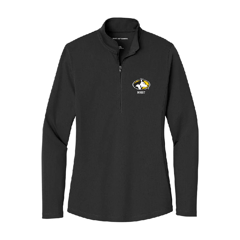 Michigan Tech - NCAA Women's Basketball : Dani Nuest - Women's Lightweight Quarter Zip Jacket Faux Fur Fabric Real Fur Fabric Shearling Fabric