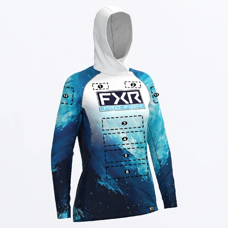 Custom W Derby Swell Air UPF Pullover Hoodie Port Neck Pullover
