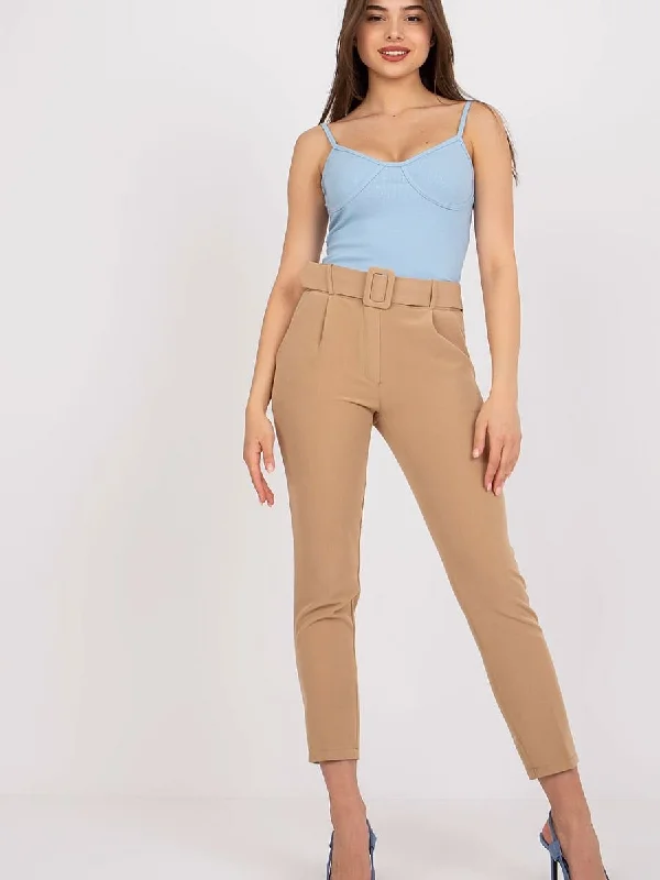 Women trousers Italy Moda Cropped Trousers Casual Linen