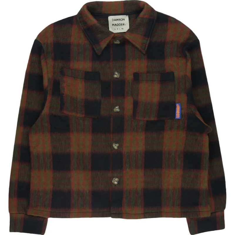 Damson Madder Plaid Shirt Jacket Collared Jacket Crew Neck Jacket Turtle Neck Jacket Damson Madder Plaid Shirt Jacket Collared Jacket Crew Neck Jacket Turtle Neck Jacket