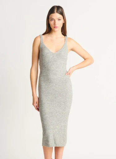 Sleeveless Ribbed Sweater Dress Fleece Fabric Down Fabric Feather Fabric