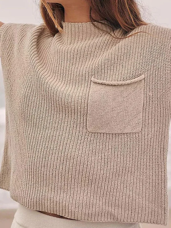 Blue Zone Planet | Knitted Vest Sleeveless Pocket Pullover Vest Besom Neck Pullover