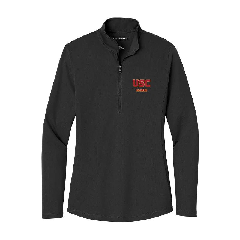 USC - NCAA Women's Basketball : Brooklyn Shamblin - Women's Lightweight Quarter Zip Jacket Snapped Jacket Toggled Jacket Drawstring Jacket USC - NCAA Women's Basketball : Brooklyn Shamblin - Women's Lightweight Quarter Zip Jacket Snapped Jacket Toggled Jacket Drawstring Jacket