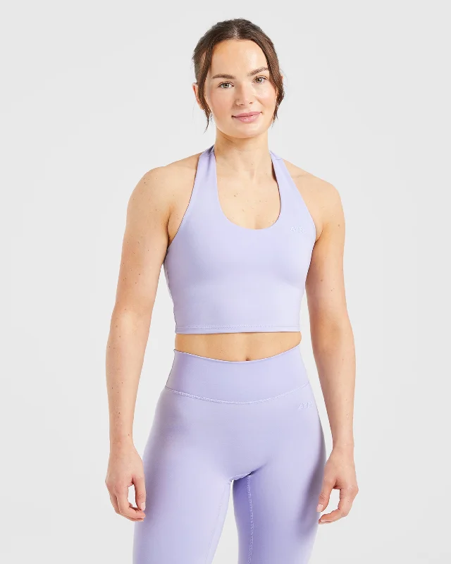 Staple Halterneck Crop Top - Pastel Lavender Elegant Classic Vintage