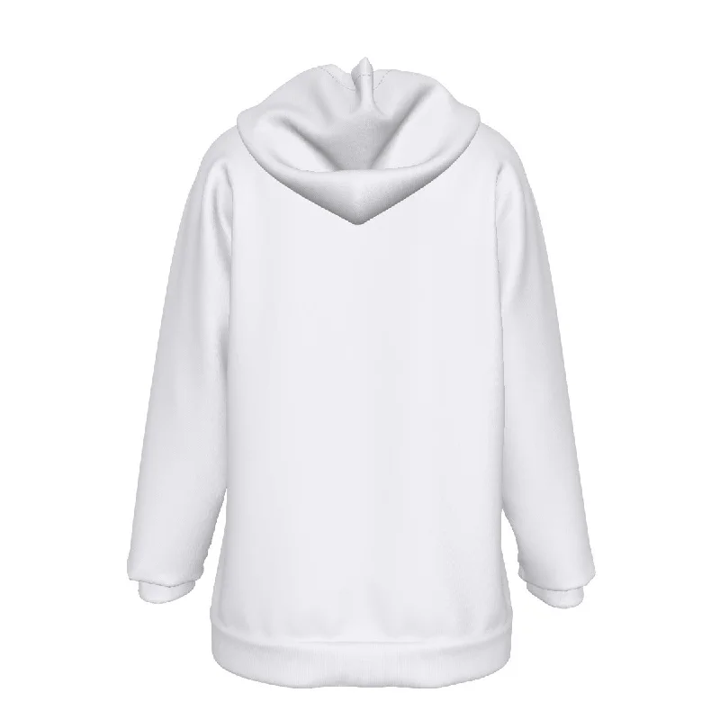 All-Over Print Women's Pullover Hoodie Ribbed Crew Neck