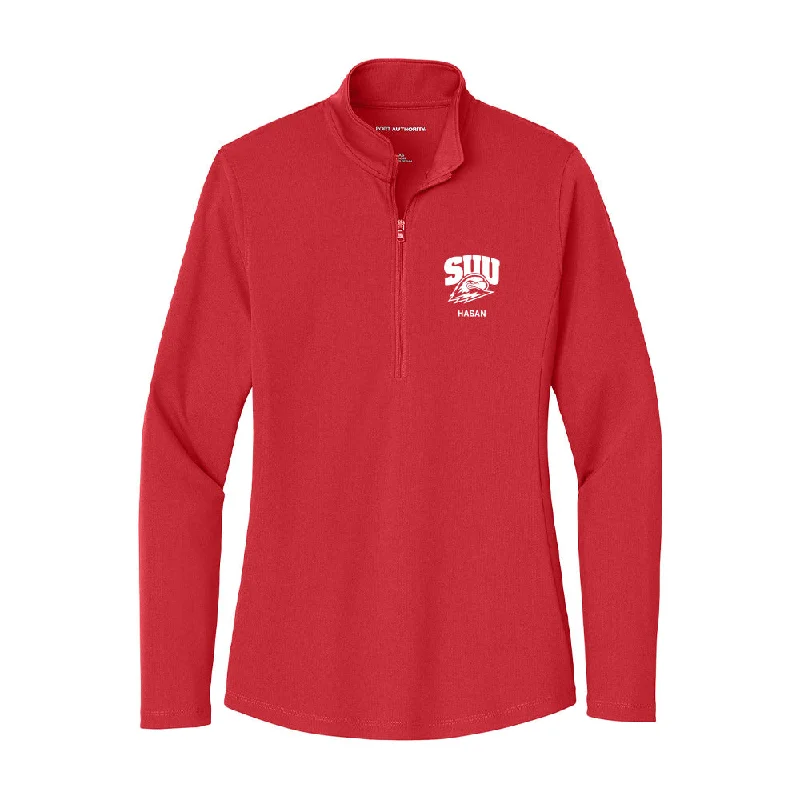 Southern Utah - NCAA Women's Basketball : Bella Hasan - Women's Lightweight Quarter Zip Jacket Zip Front Button Front Snap Front Southern Utah - NCAA Women's Basketball : Bella Hasan - Women's Lightweight Quarter Zip Jacket Zip Front Button Front Snap Front