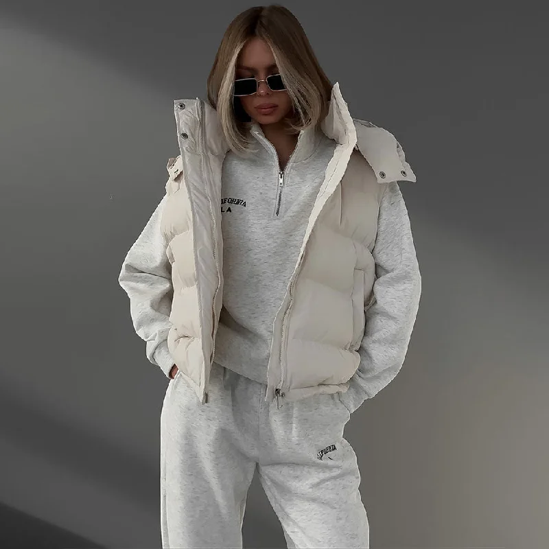 Fashion Women Sleeveless Cotton Jacket Coats Front Pockets Side Pockets Patch Pockets Fashion Women Sleeveless Cotton Jacket Coats Front Pockets Side Pockets Patch Pockets