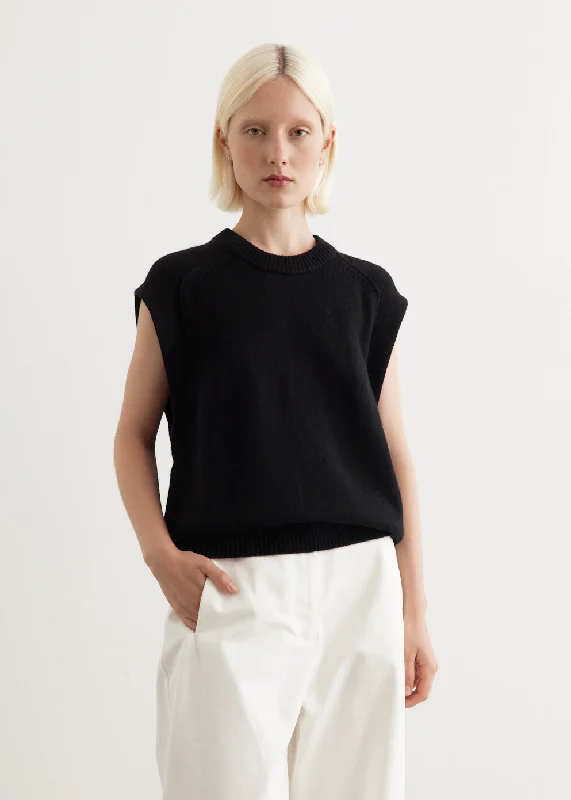 Sleeveless Boxy Sweater Top Modern Contemporary Chic