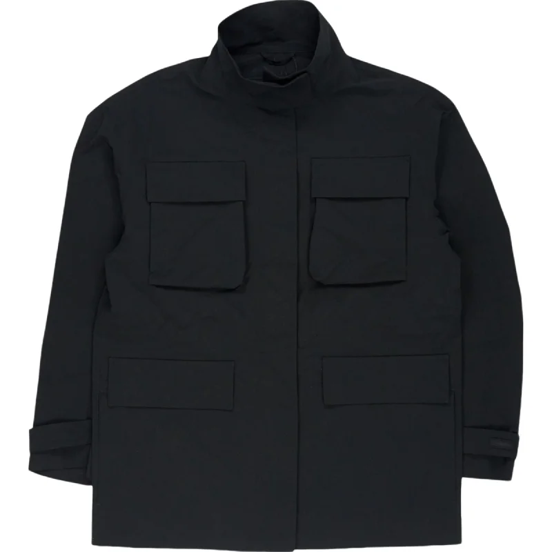 Calvin Klein Black Lightweight Rain Jacket Stand-Up Collar Roll-Neck Collar Turtle Neck Calvin Klein Black Lightweight Rain Jacket Stand-Up Collar Roll-Neck Collar Turtle Neck