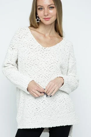 V neck sweater Denim Fabric Leather Fabric Suede Fabric