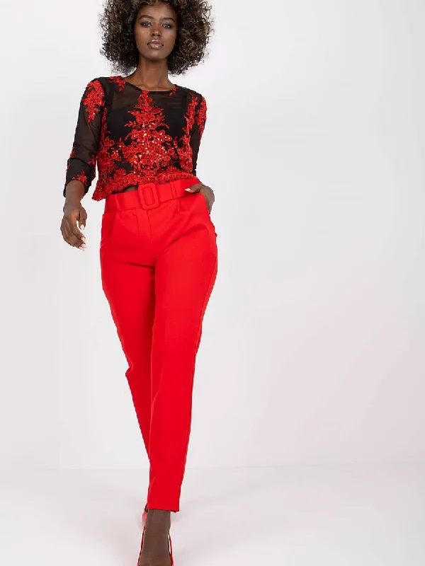 Women trousers Italy Moda Chinos Cotton Straight Leg