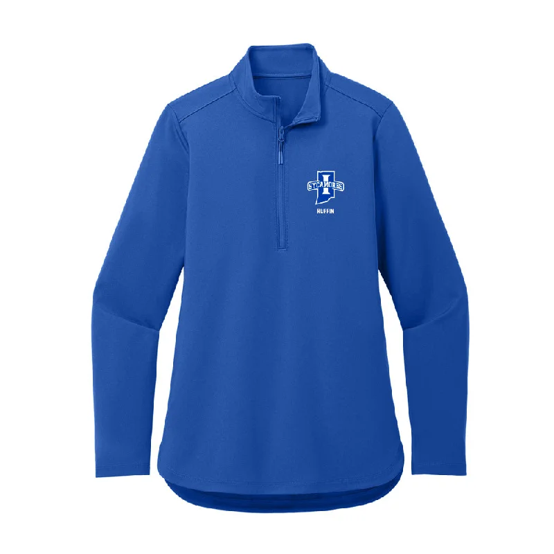 Indiana State - NCAA Women's Basketball : Queen Ruffin - Women's Premium Quarter Zip Jacket Zippered Jacket Buttoned Jacket Snapped Jacket Indiana State - NCAA Women's Basketball : Queen Ruffin - Women's Premium Quarter Zip Jacket Zippered Jacket Buttoned Jacket Snapped Jacket