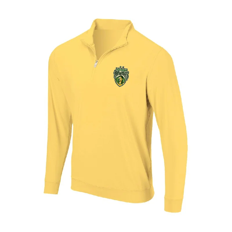 Rowdies Legacy Yellow Crest 1/4 Zip Pullover Seamless Knit Pullover