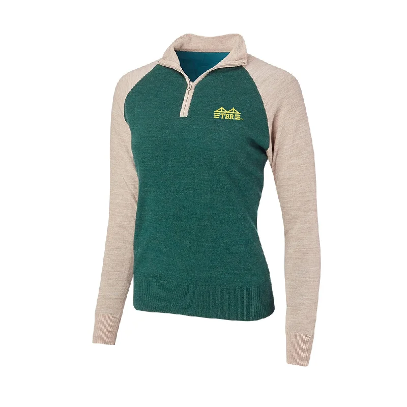 Rowdies Legacy Women's Grey and Green 1/4 Zip Pullover Short Sleeve Top