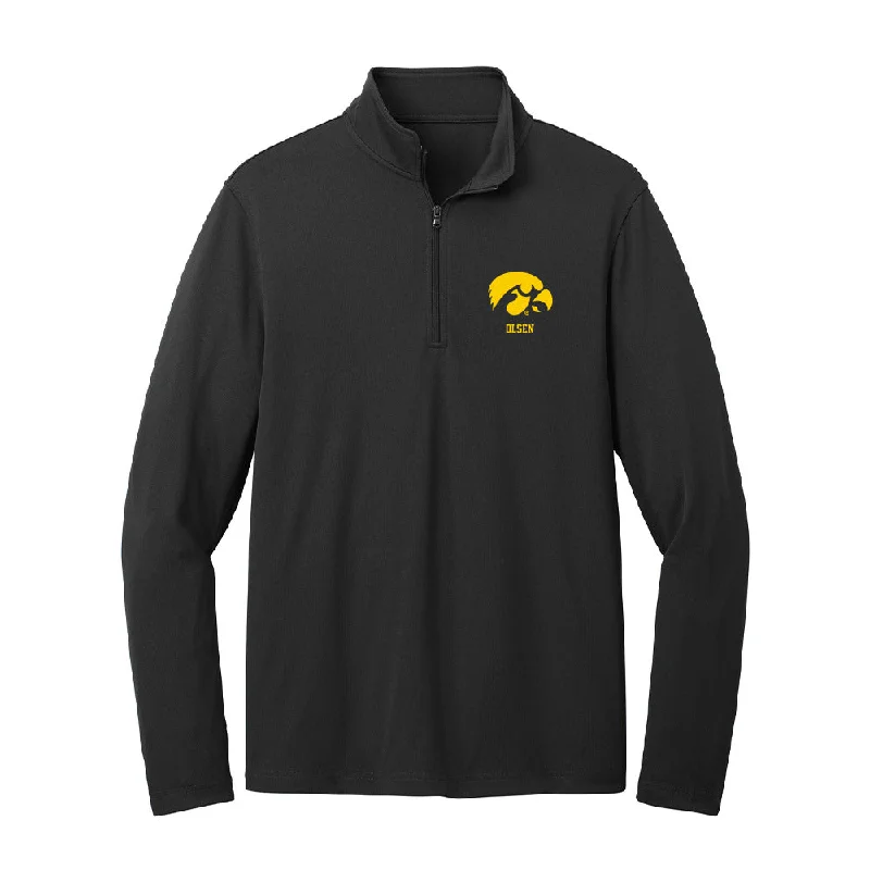 Iowa - NCAA Women's Basketball : Lucy Olsen - Lightweight Quarter Zip Jacket Rayon Jacket Velvet Jacket Corduroy Jacket