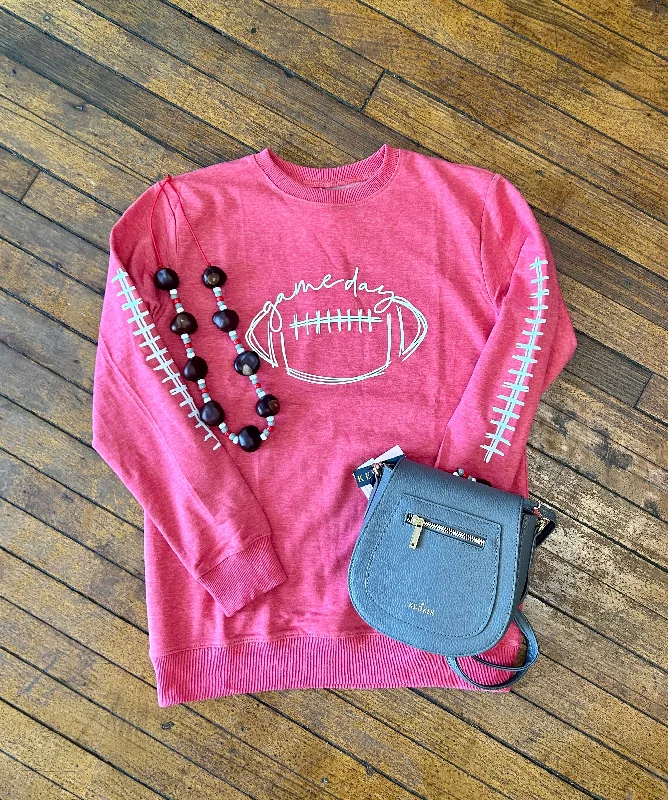 Red Gameday Pullover V-Neck Stylish Pullover