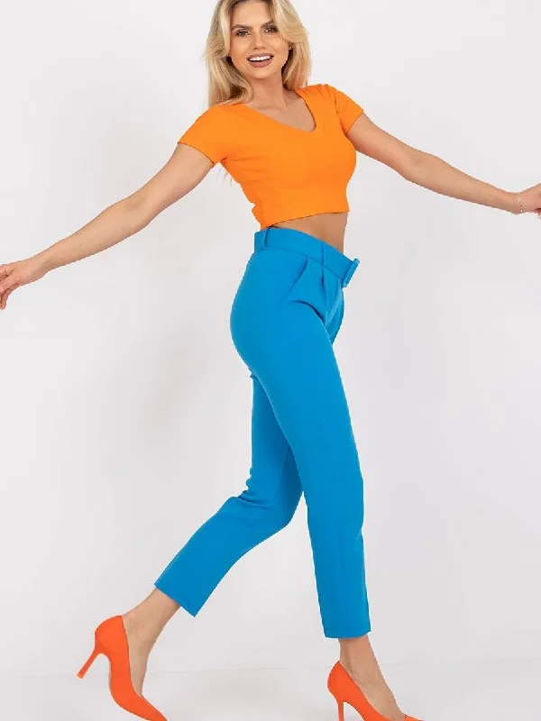 Women trousers Italy Moda Trousers Pleated Formal