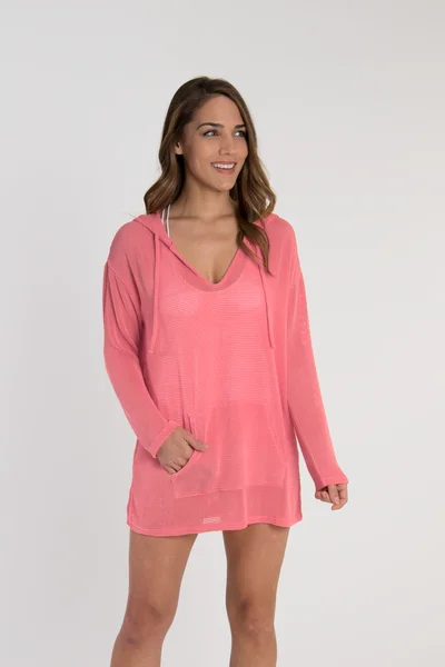 Hooded Knit Pullover Bell Sleeve Stylish