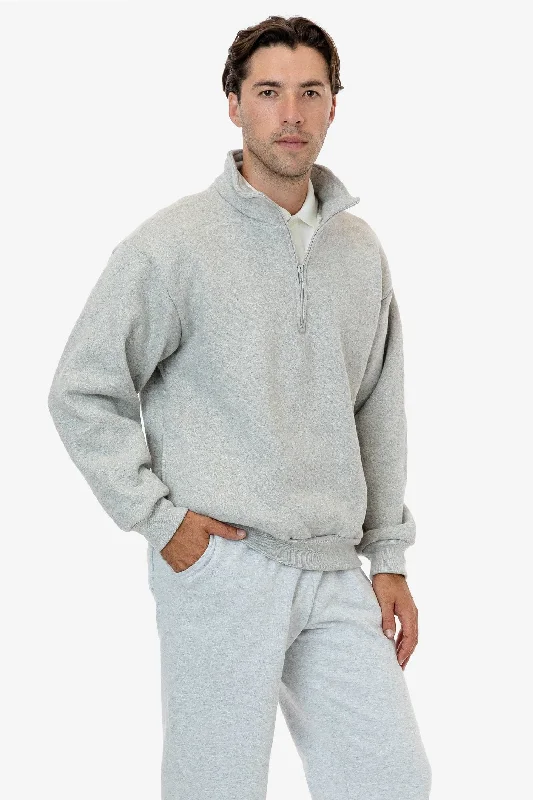 HFX428 - Unisex Heavy Fleece Half Zip Pullover (Piece Dye) Fitted Ribbed Sweater