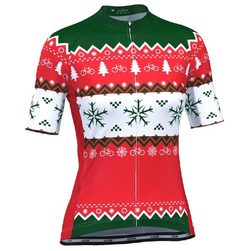Women's Ugly Christmas Sweater Short Sleeve Cycling Jersey Layered Multi-layer Single Layer Women's Ugly Christmas Sweater Short Sleeve Cycling Jersey Layered Multi-layer Single Layer