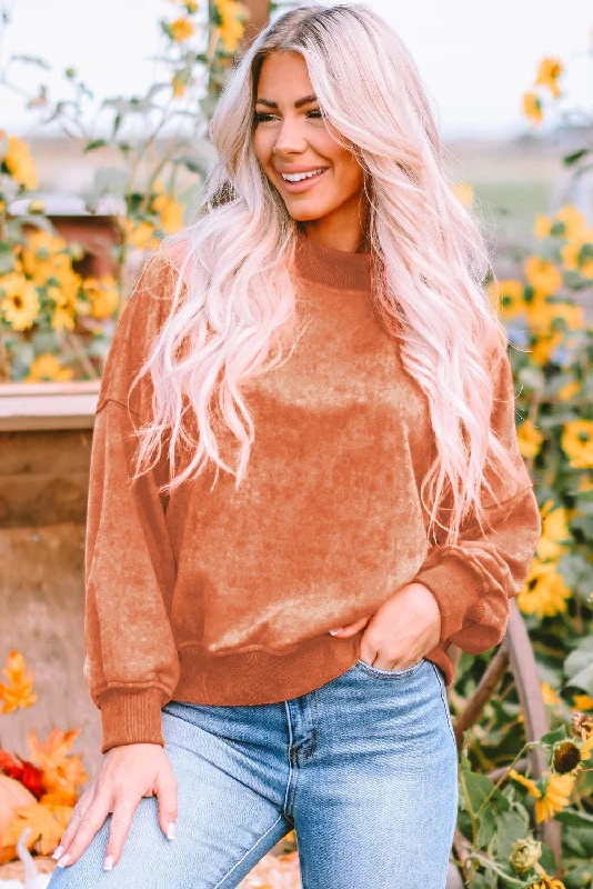 Oversized Crewneck Pullover Workout Long Sleeve Hoodie One Shoulder Top