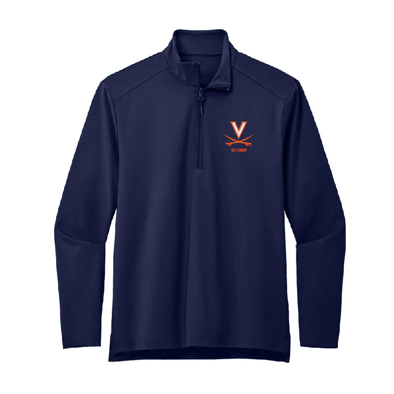Virginia - NCAA Women's Basketball : Kamryn Kitchen - Premium Quarter Zip Jacket Wool Jacket Cashmere Jacket Tweed Jacket Virginia - NCAA Women's Basketball : Kamryn Kitchen - Premium Quarter Zip Jacket Wool Jacket Cashmere Jacket Tweed Jacket