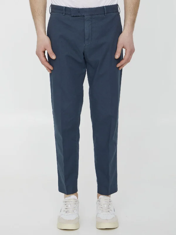 Blue Cotton Trousers Trousers Polka Dot Cute
