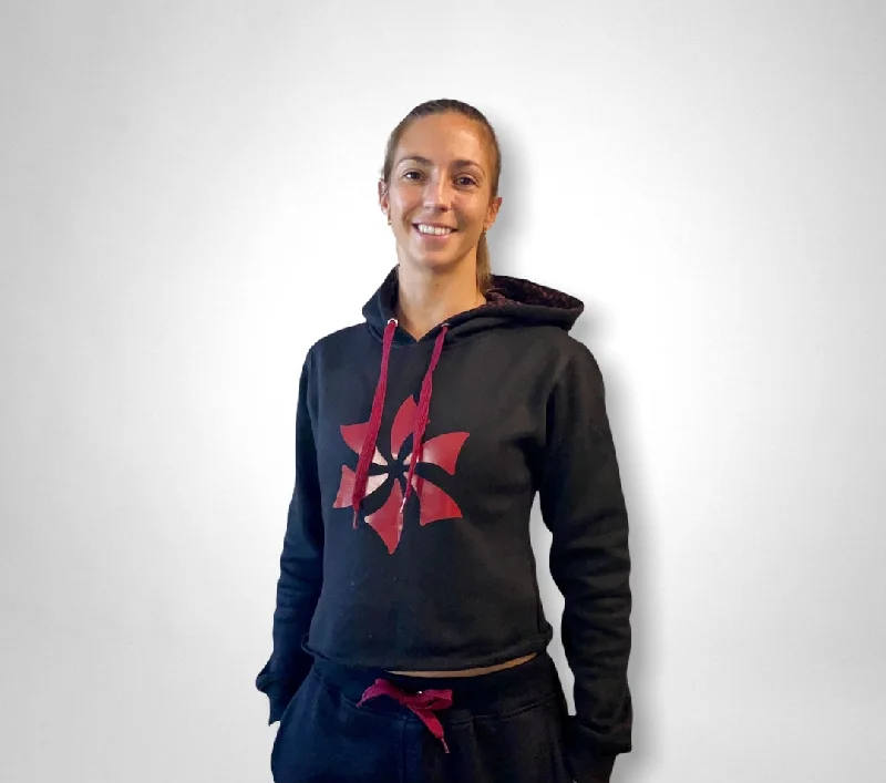 Six Blades Women’s Cropped Pullover Hoodie Cowl Neck Pullover