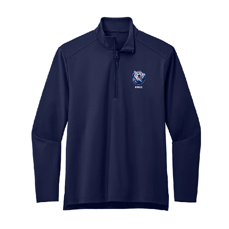 Belmont - NCAA Women's Basketball : Jailyn Banks - Premium Quarter Zip Jacket Satin Fabric Silk Fabric Chiffon Fabric Belmont - NCAA Women's Basketball : Jailyn Banks - Premium Quarter Zip Jacket Satin Fabric Silk Fabric Chiffon Fabric