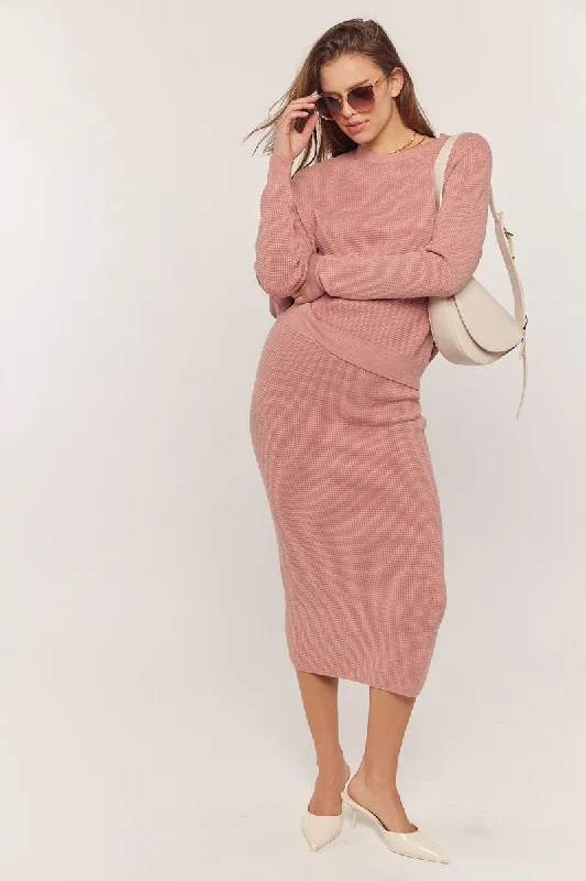 Waffle textured sweater set Zippered Front Buttoned Front Snap Front