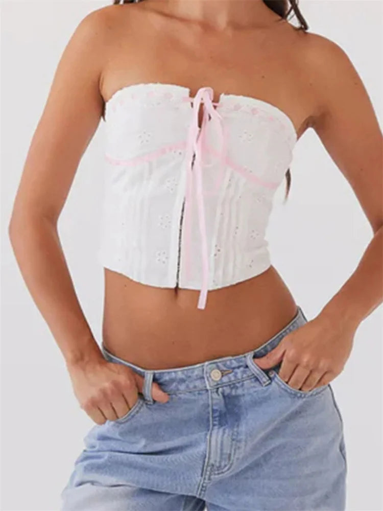 Retro Women Summer Slim Tube Strapless Off Shoulder Lace Mini Vest Slim Exposed Navel Bustiers Summer Streetwear Crop Top Anti-Pilling Machine Wash Handmade Retro Women Summer Slim Tube Strapless Off Shoulder Lace Mini Vest Slim Exposed Navel Bustiers Summer Streetwear Crop Top Anti-Pilling Machine Wash Handmade