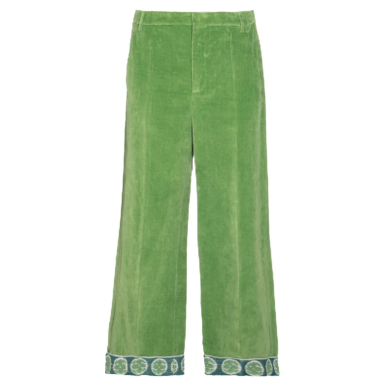 Valentino Trousers Green Trousers Party Sparkling