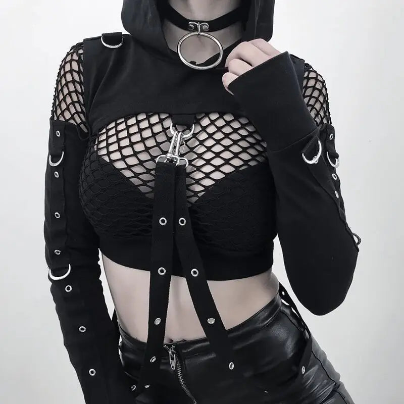 Streetwear Mall Goth Punk Halloween Harajuku Hollow Out Loose Dark Hipster Crop Top Rayon Velvet Corduroy Streetwear Mall Goth Punk Halloween Harajuku Hollow Out Loose Dark Hipster Crop Top Rayon Velvet Corduroy