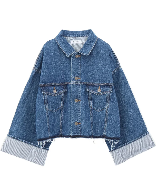 AUTHENTIC DENIM JACKET One-Shoulder Jacket Off-the-Shoulder Jacket Asymmetrical Jacket AUTHENTIC DENIM JACKET One-Shoulder Jacket Off-the-Shoulder Jacket Asymmetrical Jacket