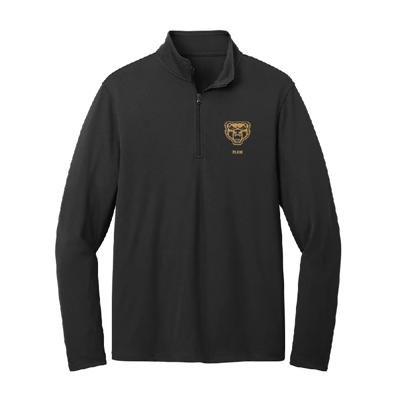 Oakland - NCAA Women's Basketball : Jaidyn Elam - Lightweight Quarter Zip Jacket Herringbone Jacket Checkered Jacket Solid Jacket