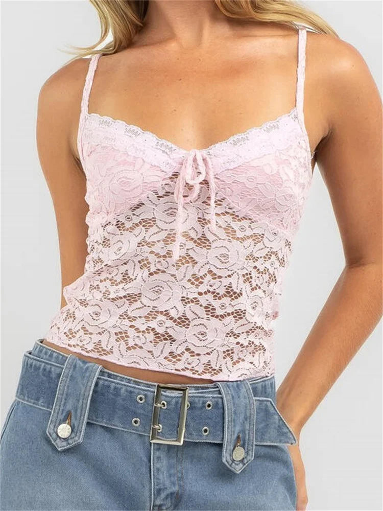 Vintage Lace Spaghetti Strap Sleeveless Backless V-neck Mini Party Streetwear 2024 Crop Top Knit Fabric Woven Fabric Fleece Fabric Vintage Lace Spaghetti Strap Sleeveless Backless V-neck Mini Party Streetwear 2024 Crop Top Knit Fabric Woven Fabric Fleece Fabric