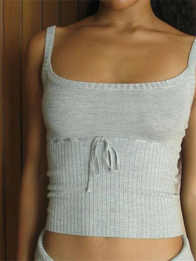 Y2K Vintage Backless Slim Fit Chic Bow Tie Up Knitted Sexy Adjustable Strap Retro Vest Clubwear 2024 Crop Top Ribbed Crop Top High Neck Heavyweight Y2K Vintage Backless Slim Fit Chic Bow Tie Up Knitted Sexy Adjustable Strap Retro Vest Clubwear 2024 Crop Top Ribbed Crop Top High Neck Heavyweight