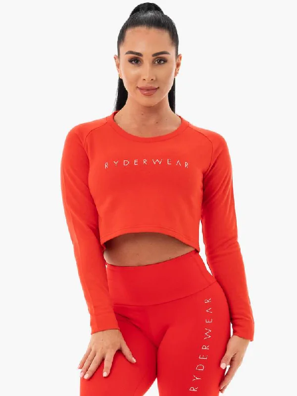 Ryderwear | Staples Cropped Sweater - Red Collared Crew Neck Turtle Neck
