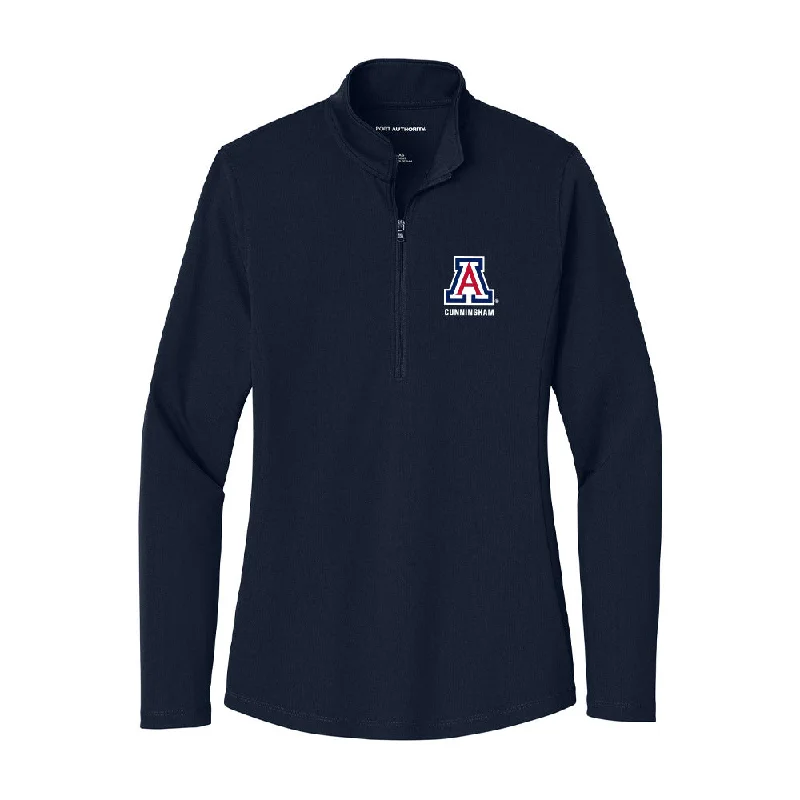 Arizona - NCAA Women's Basketball : Breya Cunningham - Women's Lightweight Quarter Zip Jacket Chenille Fabric Brocade Fabric Lace Fabric Arizona - NCAA Women's Basketball : Breya Cunningham - Women's Lightweight Quarter Zip Jacket Chenille Fabric Brocade Fabric Lace Fabric