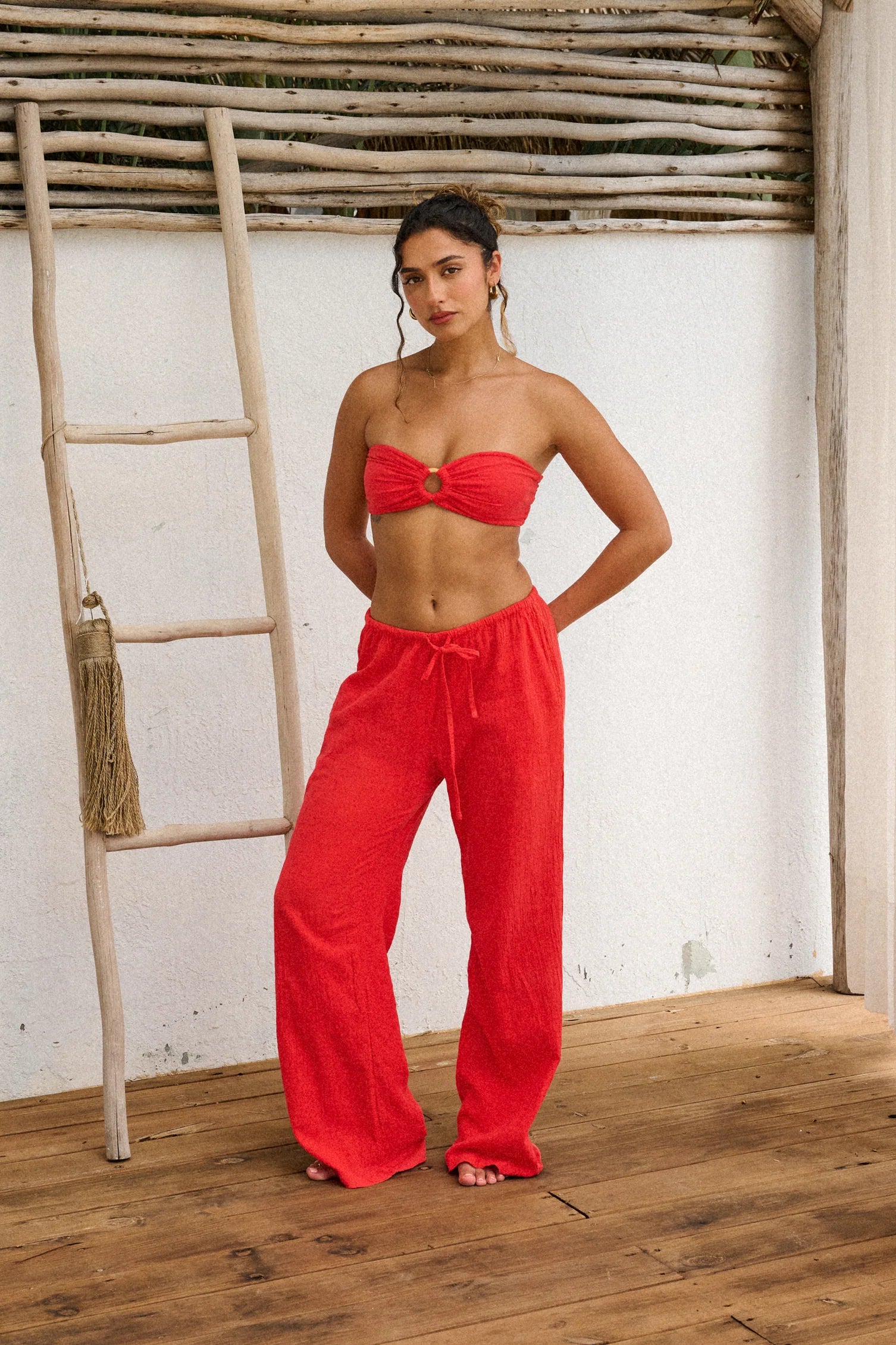 Coco Crop Top - Cherry Collared Crop Top Boat Neck A-Line