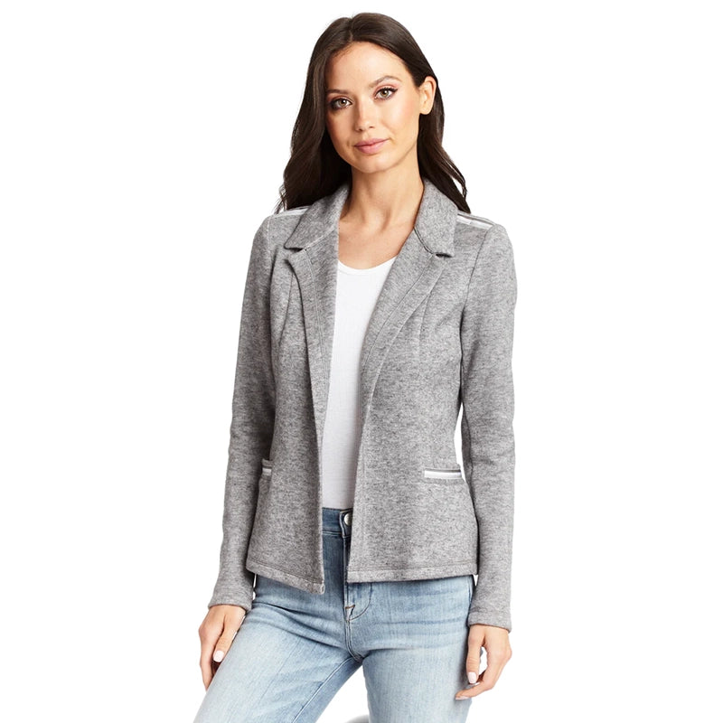 Noa Jacket Heather Grey - DREW Satin Jacket Silk Jacket Chiffon Jacket