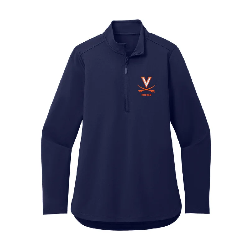 Virginia - NCAA Women's Basketball : Kamryn Kitchen - Women's Premium Quarter Zip Jacket Hoodie Zip-Up Jacket Button-Up Jacket Virginia - NCAA Women's Basketball : Kamryn Kitchen - Women's Premium Quarter Zip Jacket Hoodie Zip-Up Jacket Button-Up Jacket