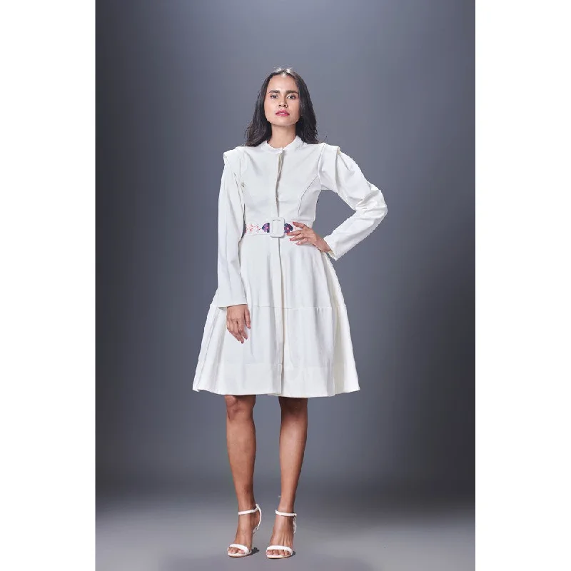Deepika Arora White Jacket Dress (Set of 2) Jacket Blazer Coat