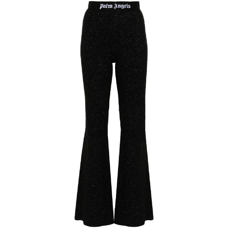 Palm Angels Trousers Black Chinos Cotton Straight Leg