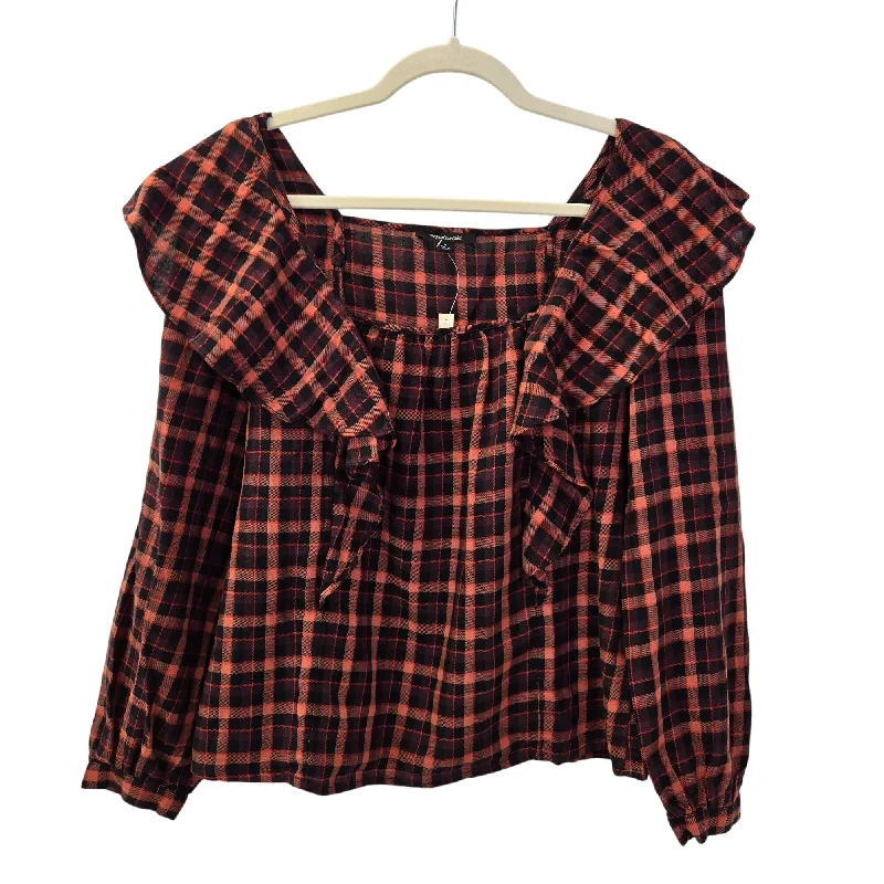 NWT Madewell Plaid Ruffled Square-Neck Crop Top Size Medium Faux Fur Fabric Real Fur Fabric Shearling Fabric NWT Madewell Plaid Ruffled Square-Neck Crop Top Size Medium Faux Fur Fabric Real Fur Fabric Shearling Fabric