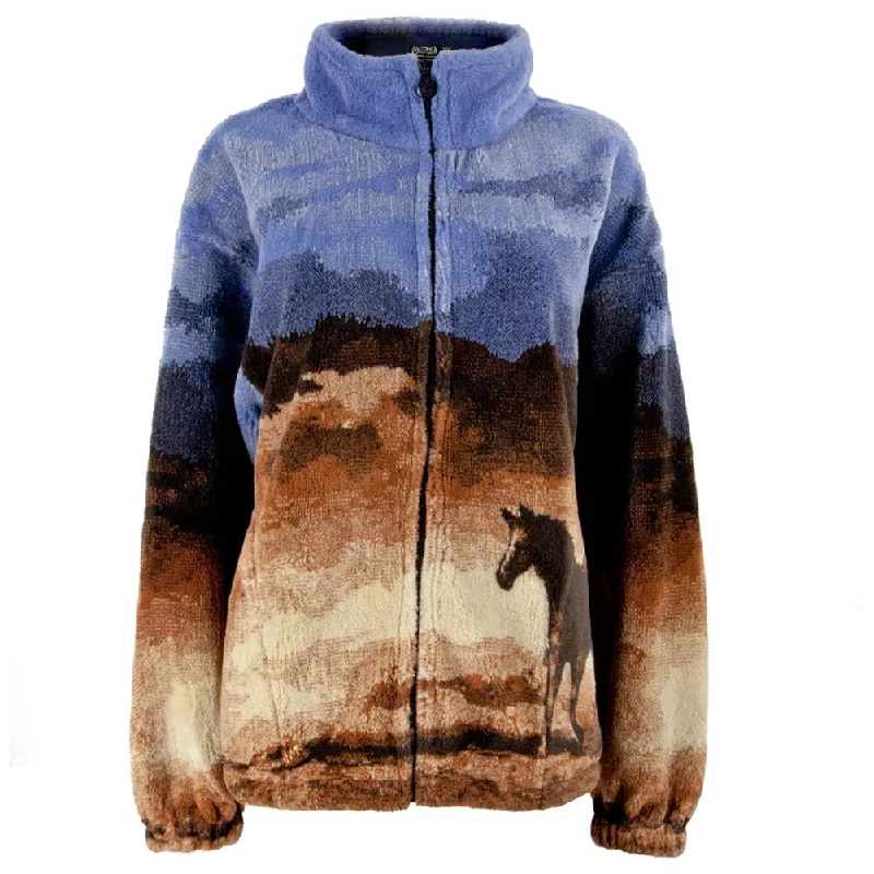 Trail End Horses Galloping Juniors Fleece Jacket Welt Pockets Slit Pockets Flap Pockets Trail End Horses Galloping Juniors Fleece Jacket Welt Pockets Slit Pockets Flap Pockets
