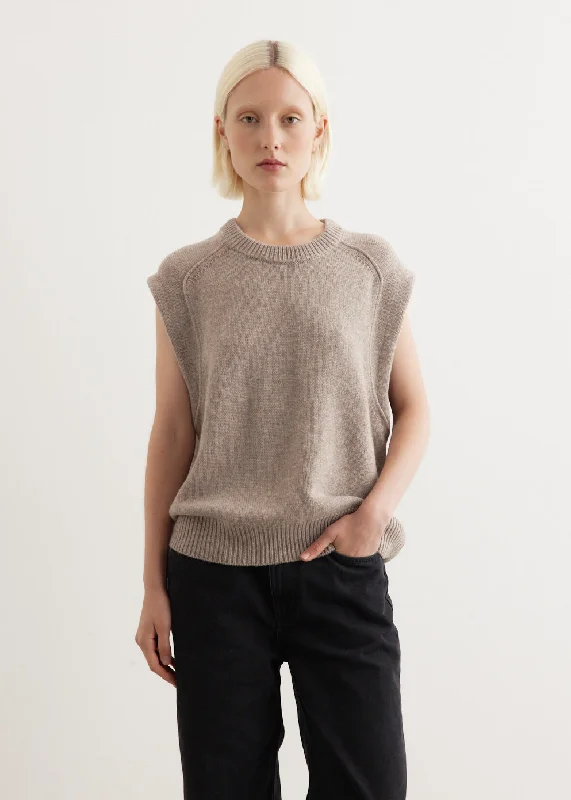 Sleeveless Boxy Sweater Top Lightweight Heavyweight Midweight