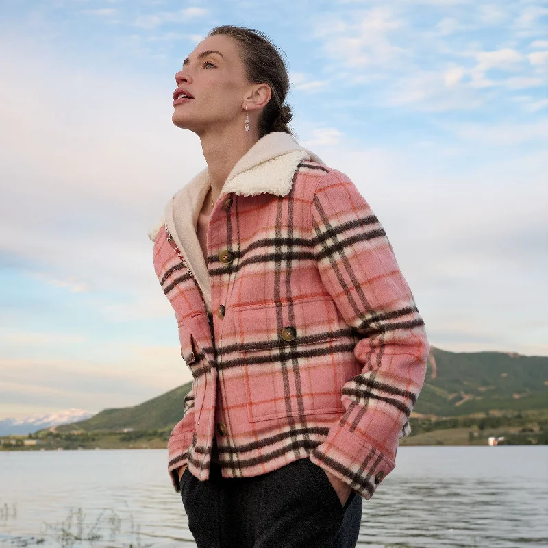 Edith Plaid Jacket Fleece Jacket Down Jacket Parka